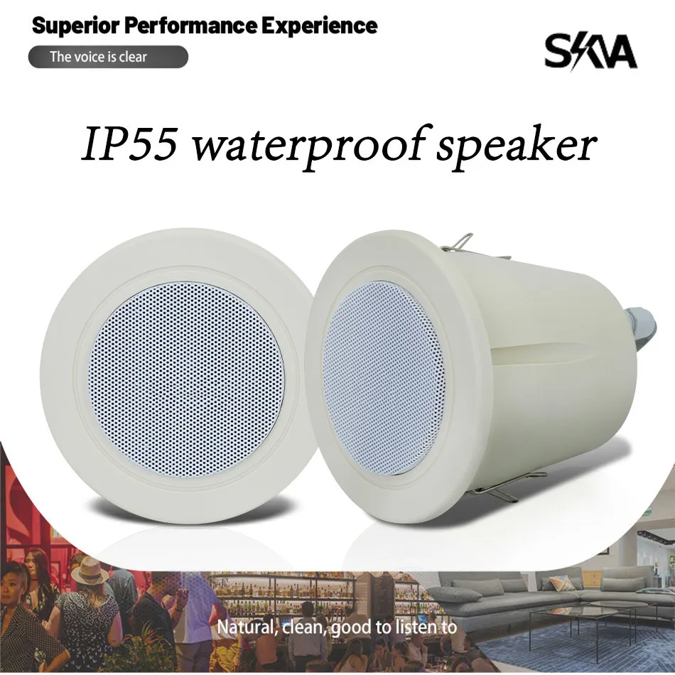 4 Inch IP55 Waterproof Ceiling Speaker Indoor Roof Loudspeaker Good Sound Quality In-Wall For Home Background Music PA System
4 Inch IP55 Waterproof Ceiling Speaker Indoor Roof Loudspeaker Good Sound Quality In-Wall For Home Background Music PA System