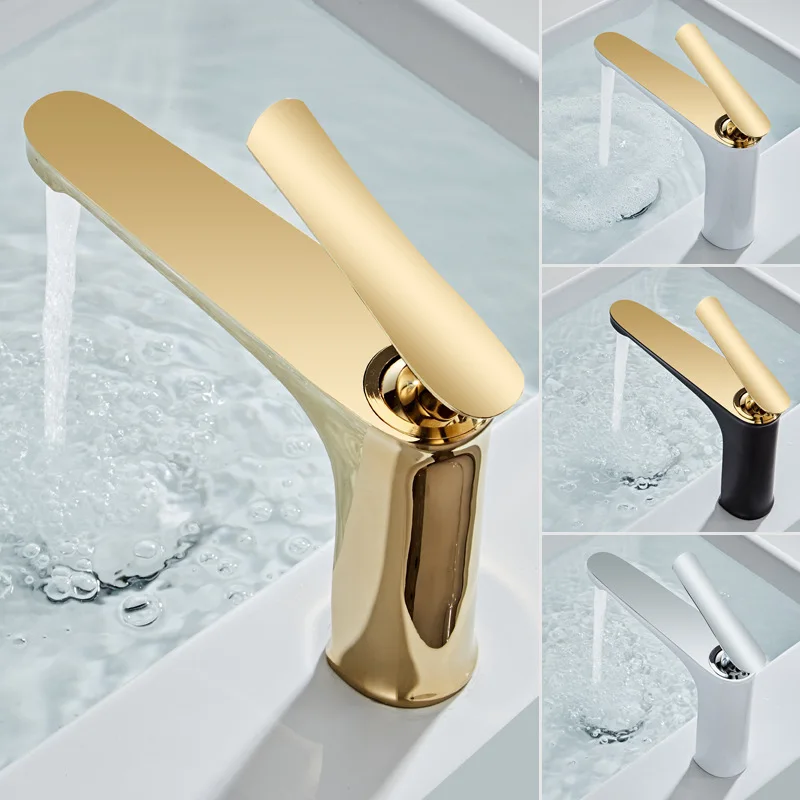 Golden Solid Brass Basin Faucet Hot Cold Mixer Tap White/Chrome/Black Basin Tap Bathroom Faucets Color Matching Crane
Golden Solid Brass Basin Faucet Hot Cold Mixer Tap White/Chrome/Black Basin Tap Bathroom Faucets Color Matching Crane