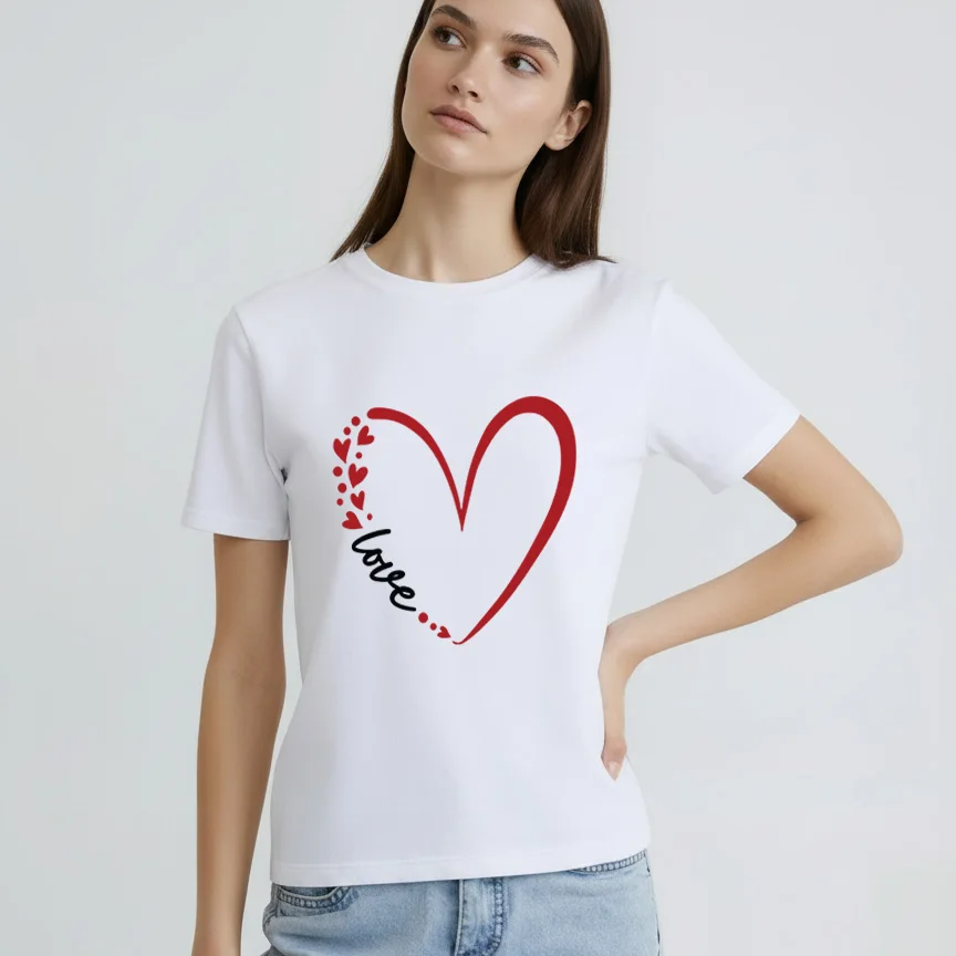 Oversized Women Tees Summer Short Sleeve Tops 2026 New Heart Graphic T-shirt 100% Cotton Woman Tshirt Female T Shirts Clothing
Oversized Women Tees Summer Short Sleeve Tops 2026 New Heart Graphic T-shirt 100% Cotton Woman Tshirt Female T Shirts Clothing