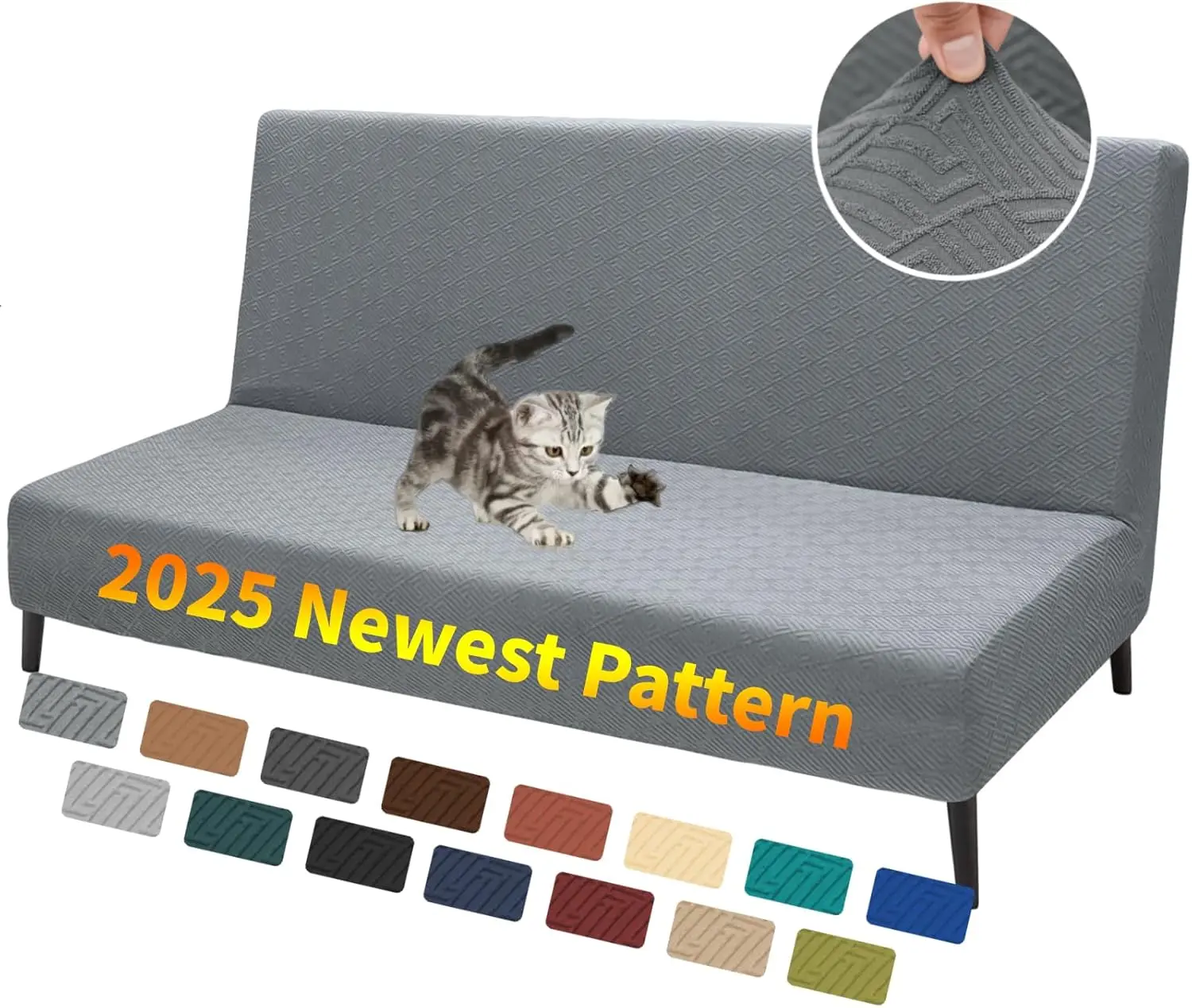 2025 New Futon Cover Full Size Stretch Arml Sofa Bed Cover Anti-Slip Furniture Protector Without Armrests Futon Slipcover With 
2025 New Futon Cover Full Size Stretch Arml Sofa Bed Cover Anti-Slip Furniture Protector Without Armrests Futon Slipcover With