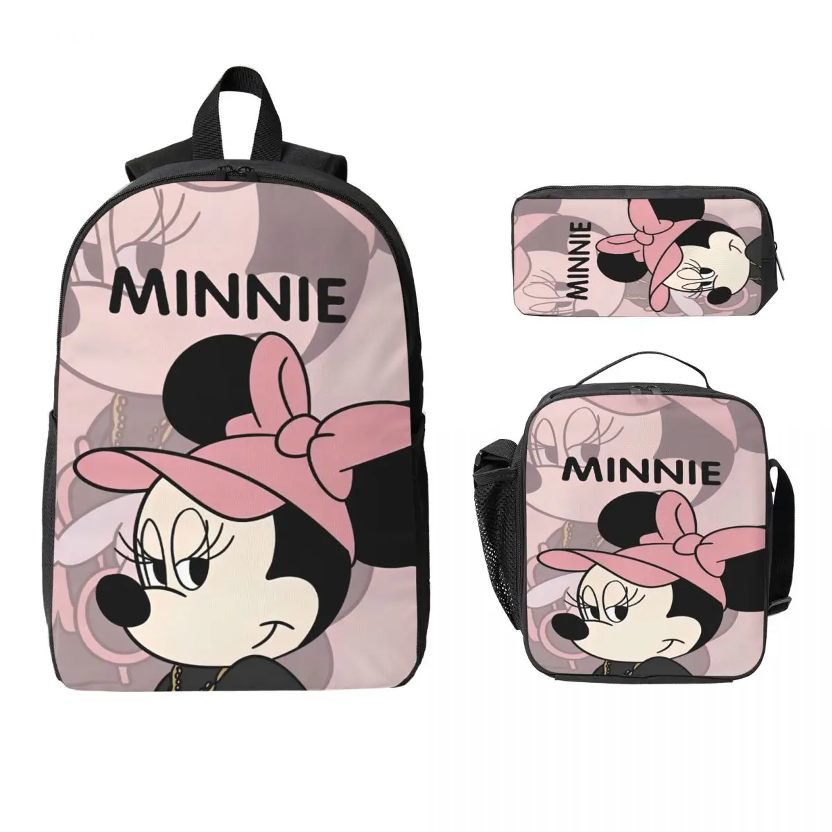 Pink Minnie Mouse Kids Backpack Lunch Box Pencil Boxes for Boys Girls Backpacks Kawaii School bag Bookbag Set 
Pink Minnie Mouse Kids Backpack Lunch Box Pencil Boxes for Boys Girls Backpacks Kawaii School bag Bookbag Set