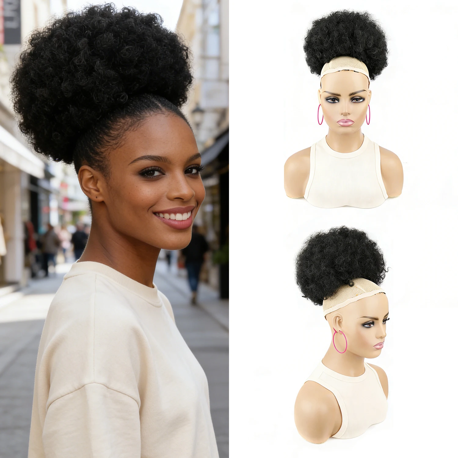 Extra Large Size Afro Puff Drawstring Ponytail Kinky Curly Hair Bun Extension Synthetic Hairpieces Updo Hair Extension with Clip
Extra Large Size Afro Puff Drawstring Ponytail Kinky Curly Hair Bun Extension Synthetic Hairpieces Updo Hair Extension with Clip
