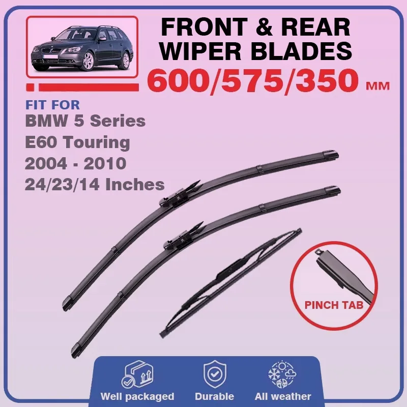For BMW 5 Series E60 Touring 2004 - 2010 Front Rear Window Windscreen Windshield Accessories Wagon M-packet Car Wiper Blades
For BMW 5 Series E60 Touring 2004 - 2010 Front Rear Window Windscreen Windshield Accessories Wagon M-packet Car Wiper Blades