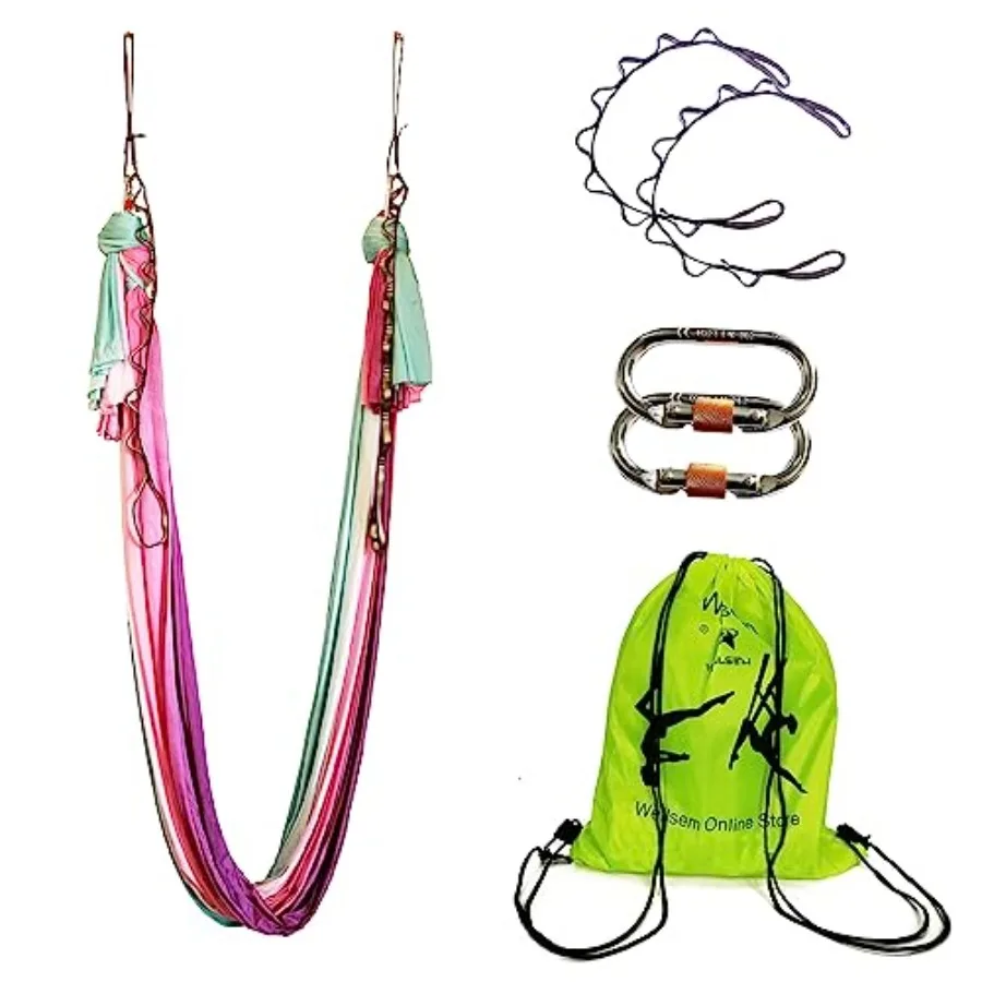 Aerial Yoga Hammock Aerial Pilates Silk Yoga Swing Set Inversion Equipment include daisy Chain Pose Guide 5.5 yards
Aerial Yoga Hammock Aerial Pilates Silk Yoga Swing Set Inversion Equipment include daisy Chain Pose Guide 5.5 yards
