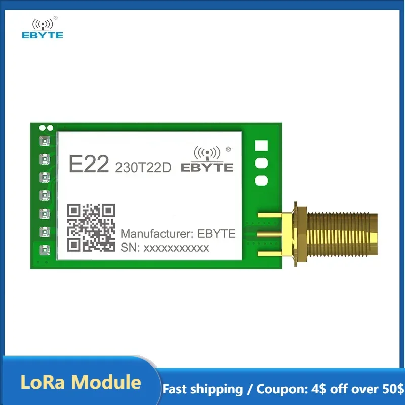 LoRa Wireless Module EBYTE E22-230T22D/E22-230T30D Low Power Consumption Long Distance 220-236MHz SMA-K DIP LoRa Module
LoRa Wireless Module EBYTE E22-230T22D/E22-230T30D Low Power Consumption Long Distance 220-236MHz SMA-K DIP LoRa Module