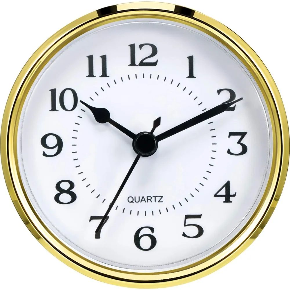 Quartz Clock, 3-1/2 Inch, 90 mm, Fit-Up/Insert with Arabic Numeral, Quartz Movement, Gold Rim, Quartz Clock
Quartz Clock, 3-1/2 Inch, 90 mm, Fit-Up/Insert with Arabic Numeral, Quartz Movement, Gold Rim, Quartz Clock