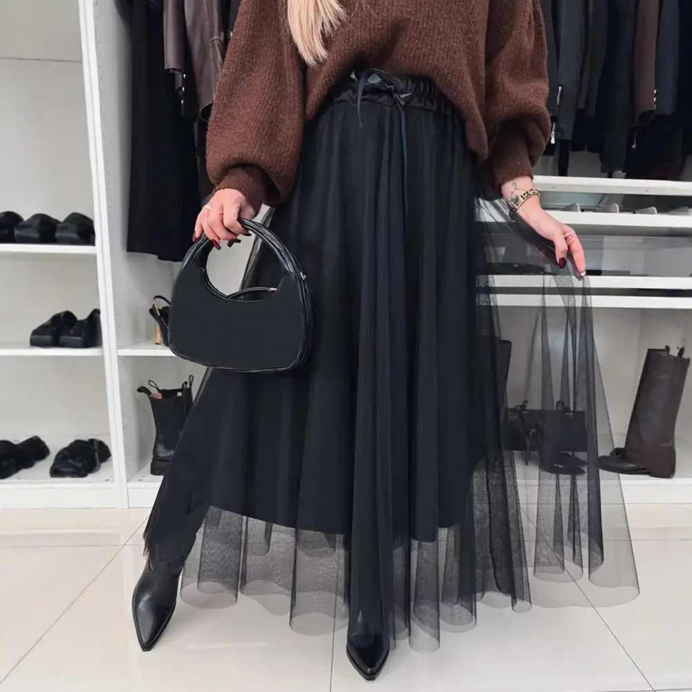 Tulle Skirt Women Mid-Waist Elastic Waist Mesh Hem Solid Color Casual Skirt A-Line Long Skirt Daily Wear
Tulle Skirt Women Mid-Waist Elastic Waist Mesh Hem Solid Color Casual Skirt A-Line Long Skirt Daily Wear