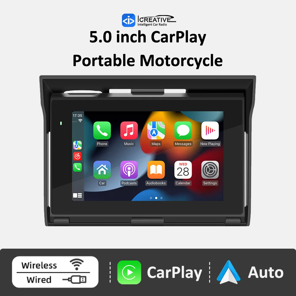 Icreative Motorcycle IPX65 Waterproof CarPlay Android Auto Monitor Recorder Protable 5 Inch Wireless Screen GPS Navigation Motor
Icreative Motorcycle IPX65 Waterproof CarPlay Android Auto Monitor Recorder Protable 5 Inch Wireless Screen GPS Navigation Motor
