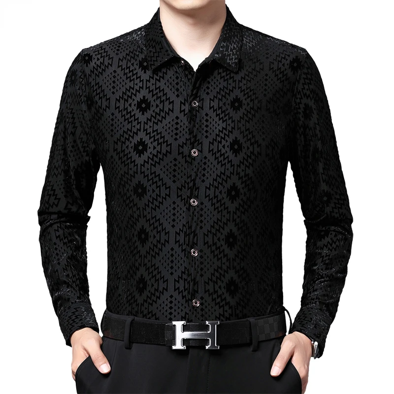 Mens Sexy Geometric See Through Lace Shirt Brand Slim Fit Transparent Mens Dress Shirts Nightclub Party Event Top Blouse
Mens Sexy Geometric See Through Lace Shirt Brand Slim Fit Transparent Mens Dress Shirts Nightclub Party Event Top Blouse