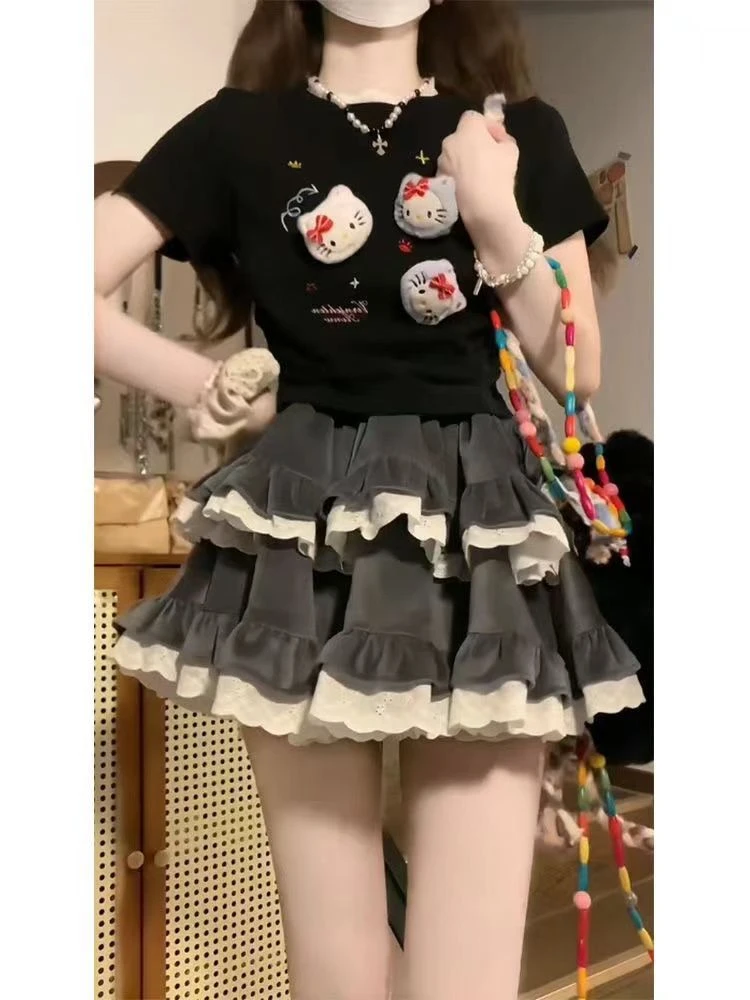 Chic Cake Skirt Set Women's Sweet Soft Girl Two-Piece Puffy Skirt Ensemble Sli Buxom Outfit Trendy Summer Faion
Chic Cake Skirt Set Women's Sweet Soft Girl Two-Piece Puffy Skirt Ensemble Sli Buxom Outfit Trendy Summer Faion