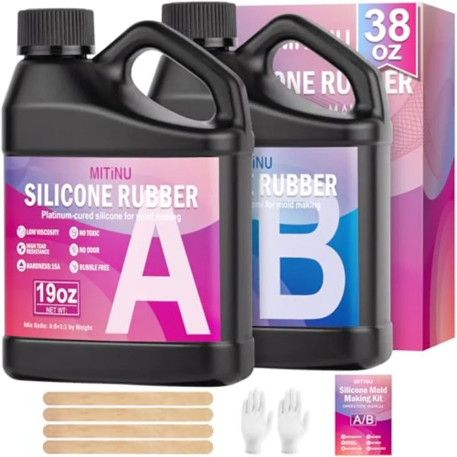 Набор для изготовления силиконовых форм: эластичный жидкий силикон 15A (38,8 унций) для литья смолы, свечей и мыла, быстротвердеющий, прозрачный
Набор для изготовления силиконовых форм: эластичный жидкий силикон 15A (38,8 унций) для литья смолы, свечей и мыла, быстротвердеющий, прозрачный