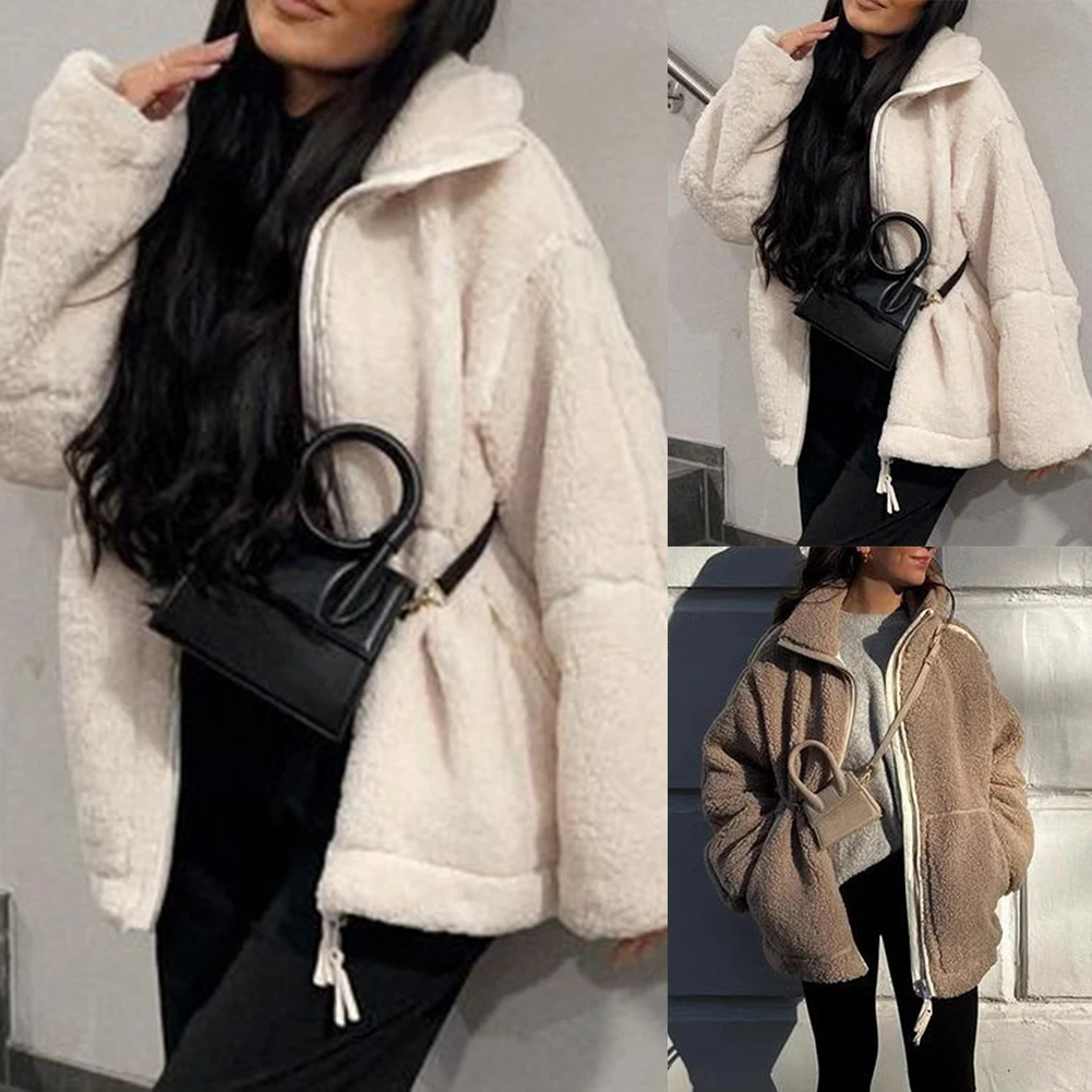 Женский флисовый кардиган большого размера с длинным рукавом, плюшевая теплая куртка, верхняя одежда, пальто на молнии, осенне-зимние уличные куртки с длинным рукавом 
Женский флисовый кардиган большого размера с длинным рукавом, плюшевая теплая куртка, верхняя одежда, пальто на молнии, осенне-зимние уличные куртки с длинным рукавом