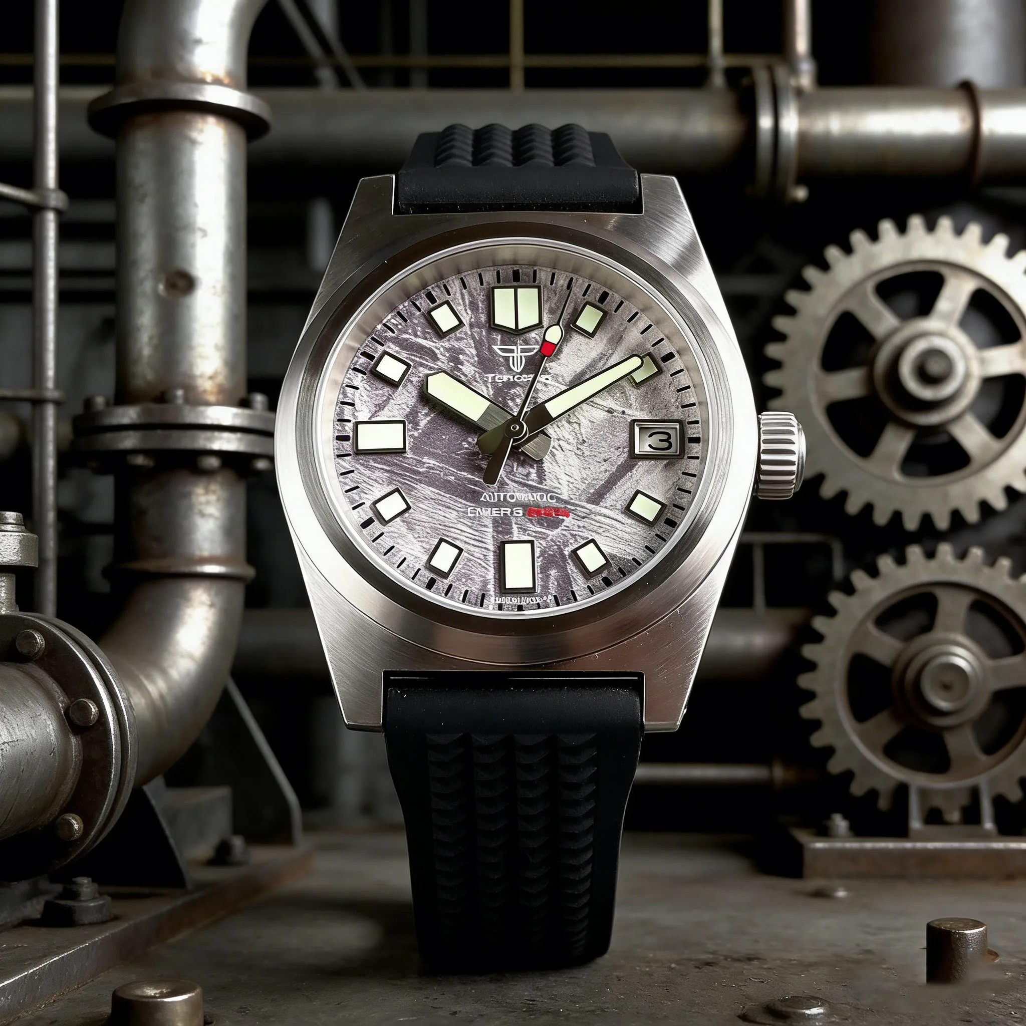 Метеоритный узор, 38 мм, сапфировое стекло, японский механизм NH35A, 200 м, циферблат с датой дайвера, черный резиновый ремешок, автоматические мужские часы, светящиеся
Метеоритный узор, 38 мм, сапфировое стекло, японский механизм NH35A, 200 м, циферблат с датой дайвера, черный резиновый ремешок, автоматические мужские часы, светящиеся