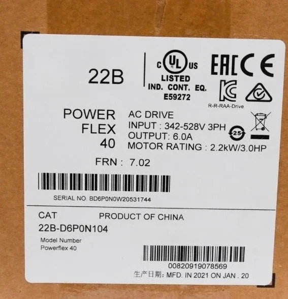 Brand New Original 22B-D6P0N104 40 AC Inverter 480V AC 2.2 kW 3 Fast delivery
Brand New Original 22B-D6P0N104 40 AC Inverter 480V AC 2.2 kW 3 Fast delivery
