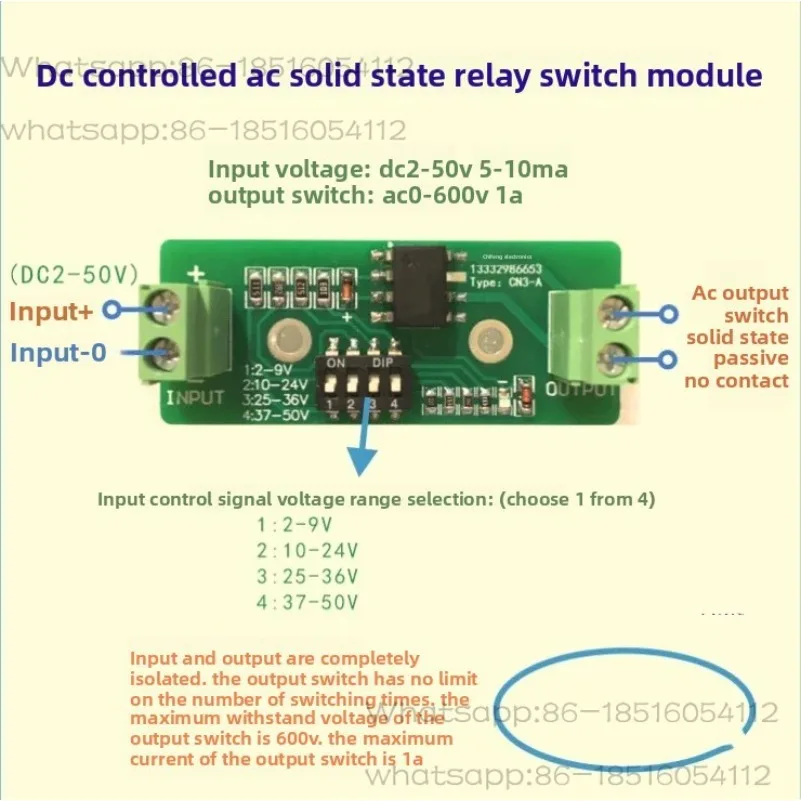 Guideway Type Small DC Control AC Low Power Load AC220V Solid State Relay Switch Module
Guideway Type Small DC Control AC Low Power Load AC220V Solid State Relay Switch Module