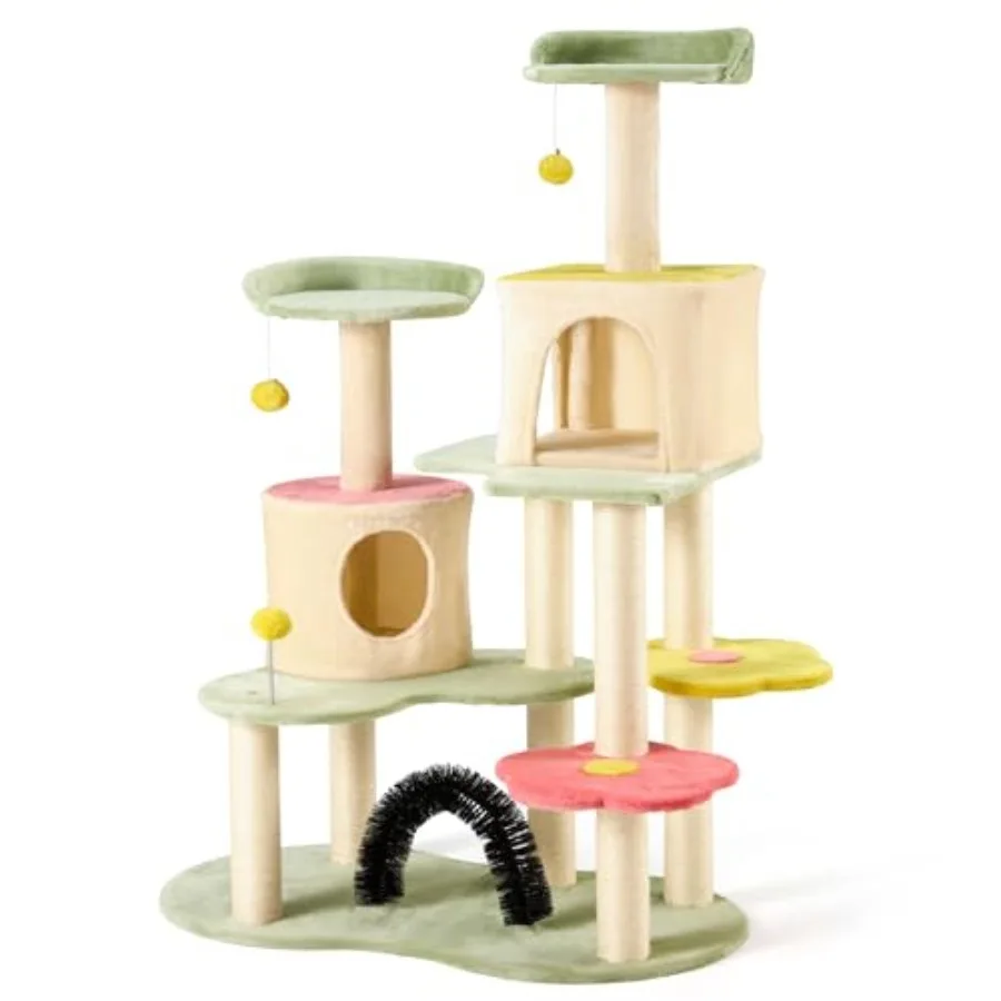 Когтеточка-башня для кошек Flower Cat Tree Tower, 59 дюймов, милая, для домашних кошек, с сизалевыми столбиками для когтеточек, уютным домиком и прочной платформой
Когтеточка-башня для кошек Flower Cat Tree Tower, 59 дюймов, милая, для домашних кошек, с сизалевыми столбиками для когтеточек, уютным домиком и прочной платформой