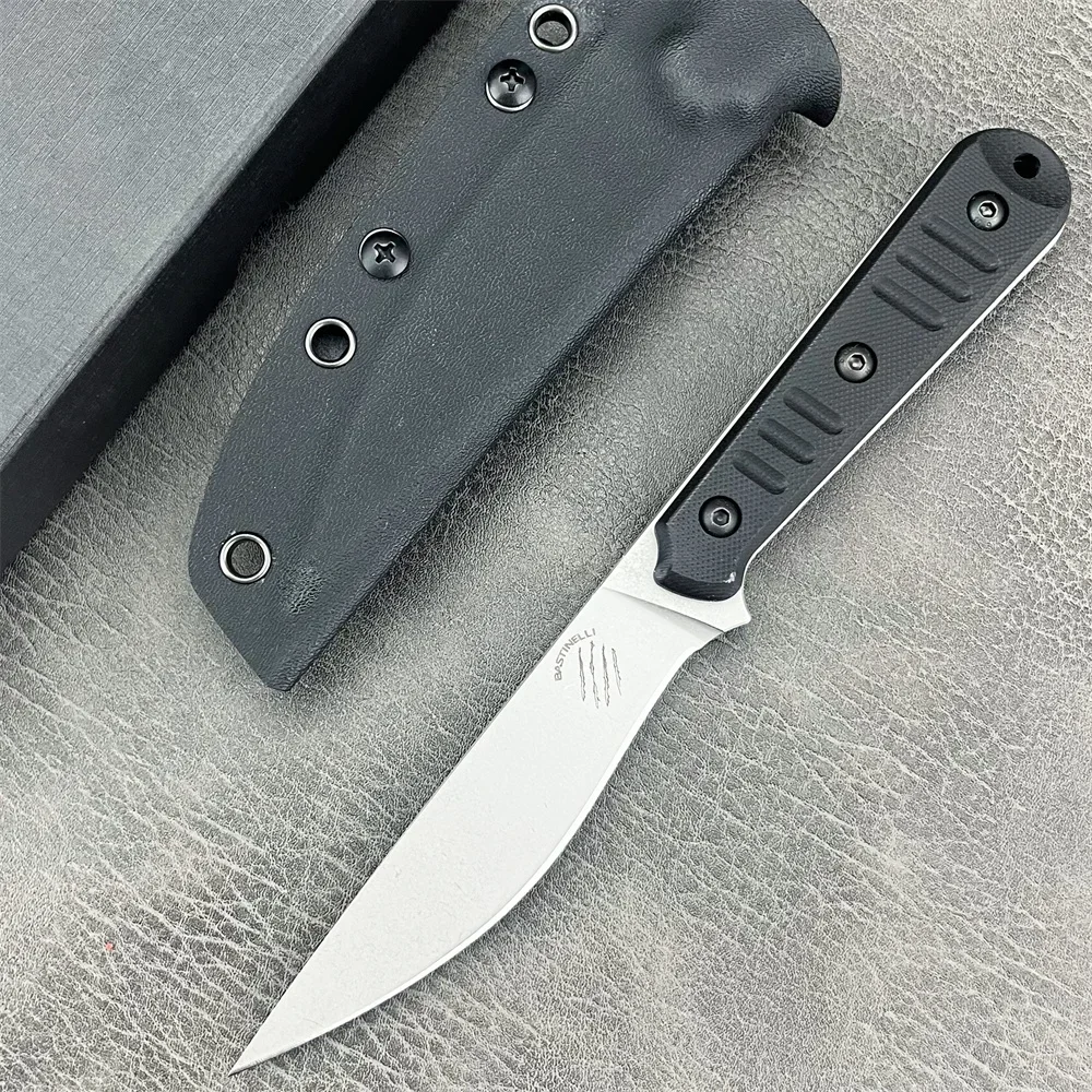 Нож Bastinelli с фиксированным лезвием D2, лезвие G10, ручка с ножнами из кайдекса, охотничий нож для выживания в кемпинге, уличные военные ножи
Нож Bastinelli с фиксированным лезвием D2, лезвие G10, ручка с ножнами из кайдекса, охотничий нож для выживания в кемпинге, уличные военные ножи