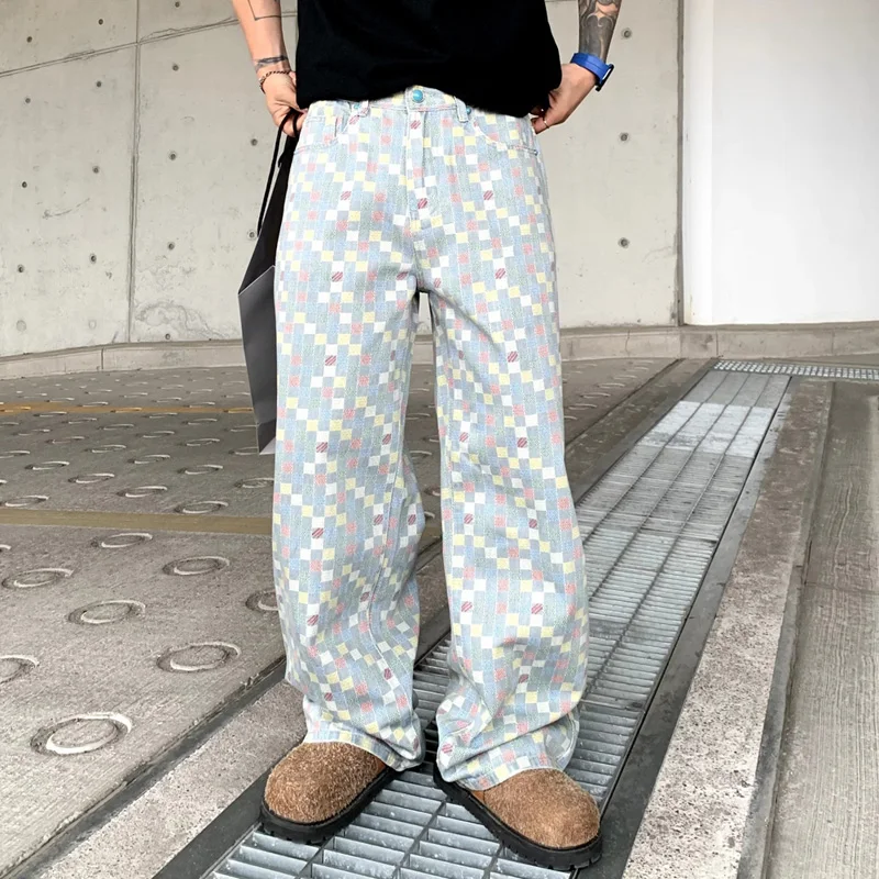 Jacquard Plaid Wide Leg Baggy Jeans Men Streetwear Fashion Hip Hop Loose Casual Plus Size Washed Denim Jeans Pants Trousers
Jacquard Plaid Wide Leg Baggy Jeans Men Streetwear Fashion Hip Hop Loose Casual Plus Size Washed Denim Jeans Pants Trousers
