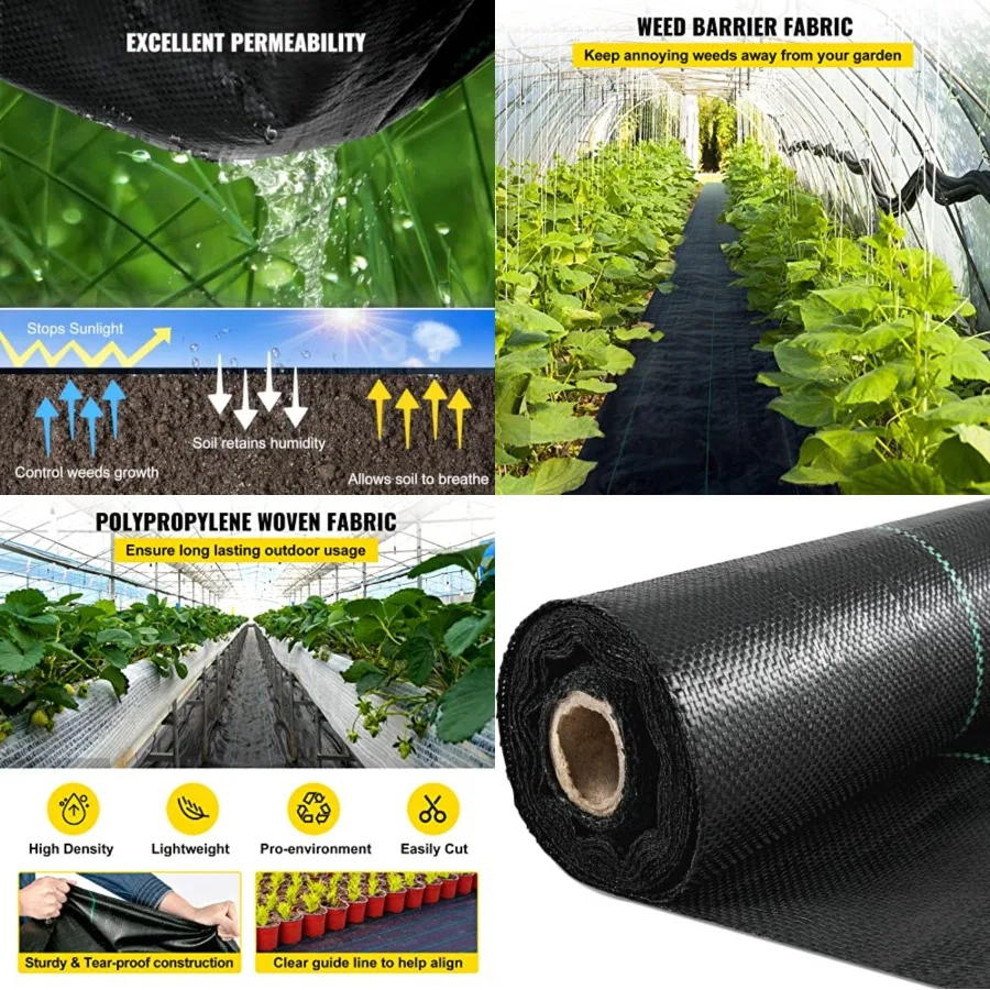 Happybuy 6x300ft Premium Weed Barrier Landscape Fabric Heavy Duty 2.4OZ, Woven Weed Control Fabric, High Permeability Good for
Happybuy 6x300ft Premium Weed Barrier Landscape Fabric Heavy Duty 2.4OZ, Woven Weed Control Fabric, High Permeability Good for