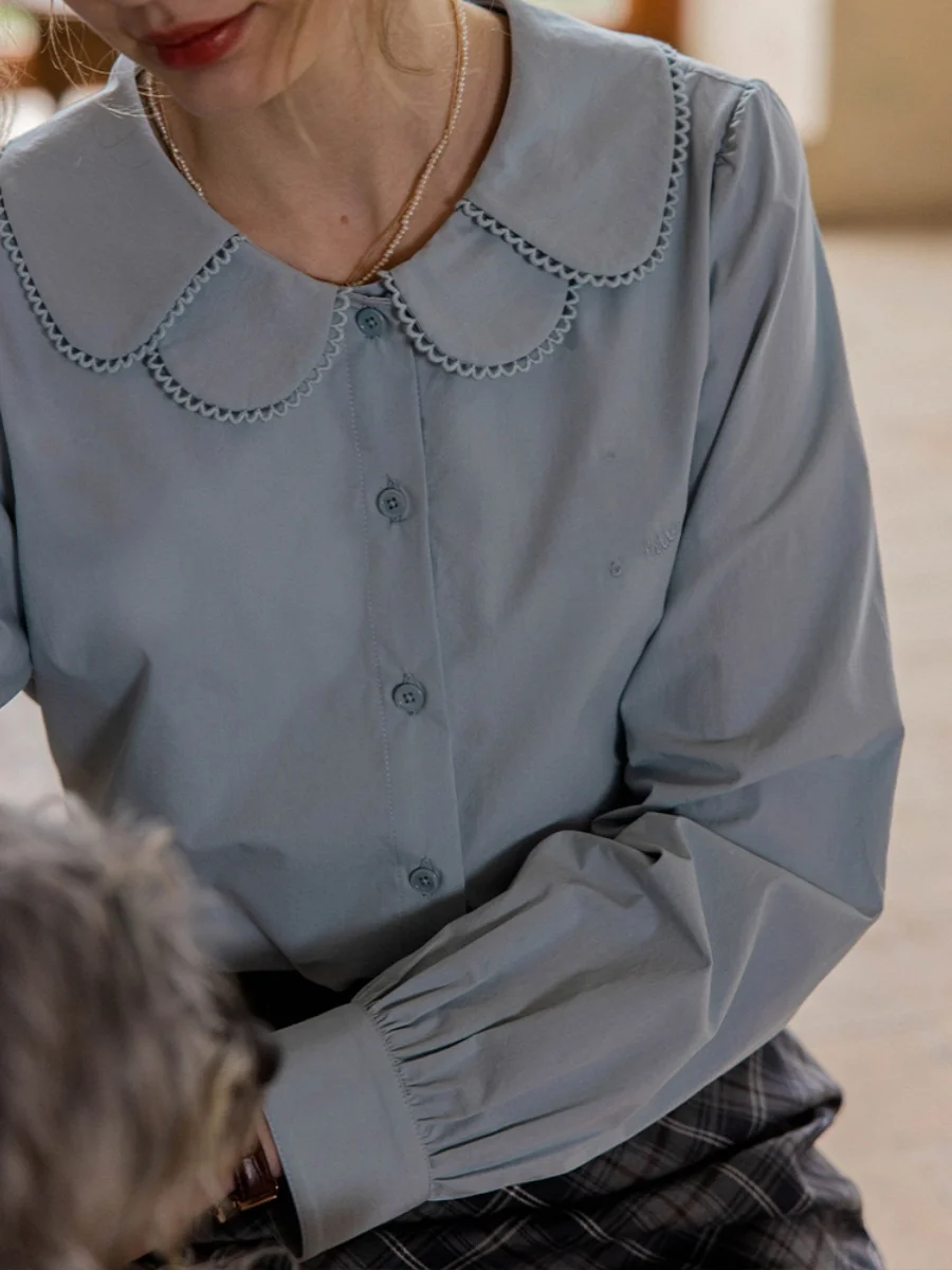 Dailyart Chic Sle Embroidered Double Collar irt Women's Loose Fit Pure Cotton Long Sve round Ne Spring Faion Top
Dailyart Chic Sle Embroidered Double Collar irt Women's Loose Fit Pure Cotton Long Sve round Ne Spring Faion Top