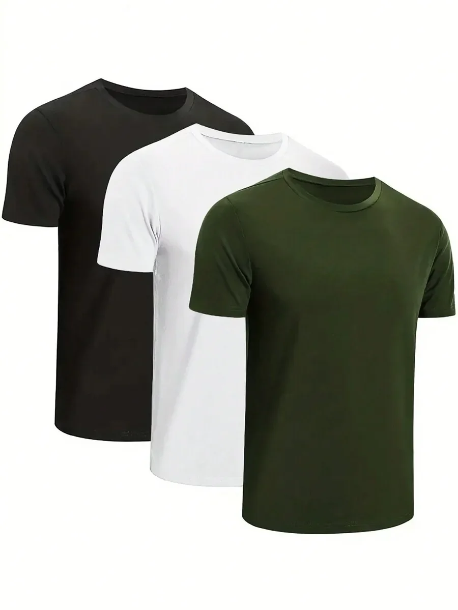 Mens Solid Color Round Neck Short Sleeve T-Shirt Casual Everyday Wear
Mens Solid Color Round Neck Short Sleeve T-Shirt Casual Everyday Wear