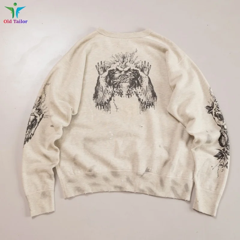 25SS Winter Highest Quality Saint Portrait Graffiti Print Destroyed Hoodie Men's Washed Loose Round Neck Sweatshirt
25SS Winter Highest Quality Saint Portrait Graffiti Print Destroyed Hoodie Men's Washed Loose Round Neck Sweatshirt