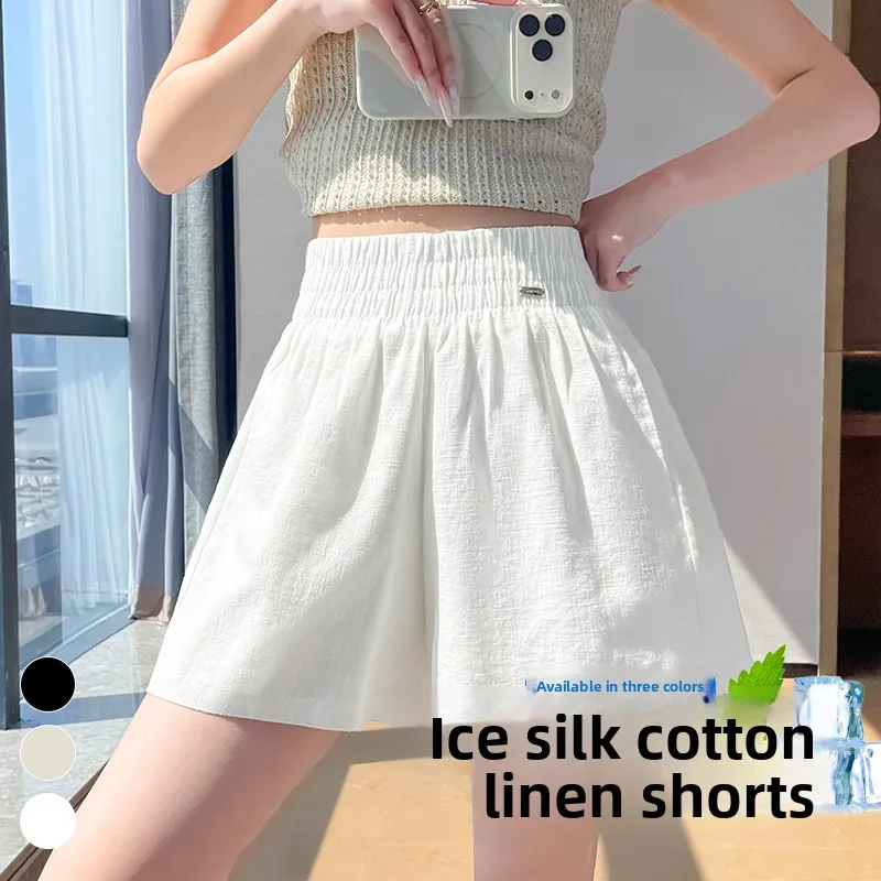 Ice Silk Cotton Linen Women's Shorts Summer New Style Small Size Versatile Casual Pants Elastic Waist A-Line Wide Leg Five-Qu...
Ice Silk Cotton Linen Women's Shorts Summer New Style Small Size Versatile Casual Pants Elastic Waist A-Line Wide Leg Five-Qu...