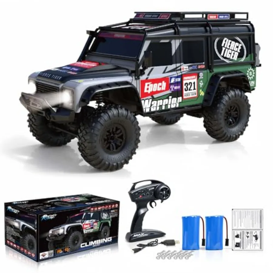 RC Cars RC Crawler 1/10 Scale RTR Remote Control Car for Offroad Racing ABS Plastic Body in Red LED Lights 4WD 2.4GHz Brushed M
RC Cars RC Crawler 1/10 Scale RTR Remote Control Car for Offroad Racing ABS Plastic Body in Red LED Lights 4WD 2.4GHz Brushed M
