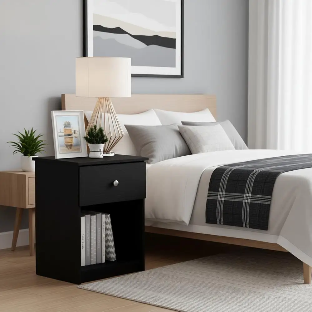 1-Piece Black Oak Nightstand
1-Piece Black Oak Nightstand