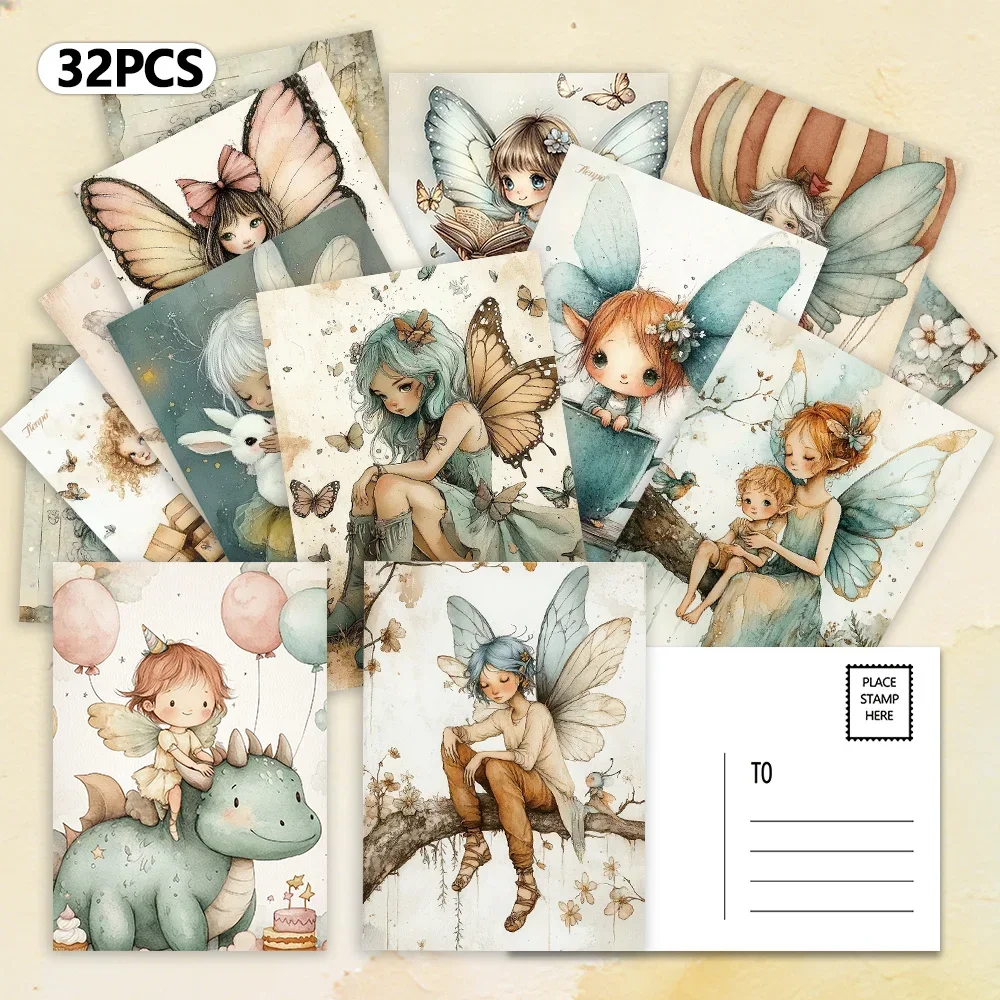32pcs, fairy, postcards, decoration/greeting cards/postcards, high-precision printing, collectible and mailable
32pcs, fairy, postcards, decoration/greeting cards/postcards, high-precision printing, collectible and mailable