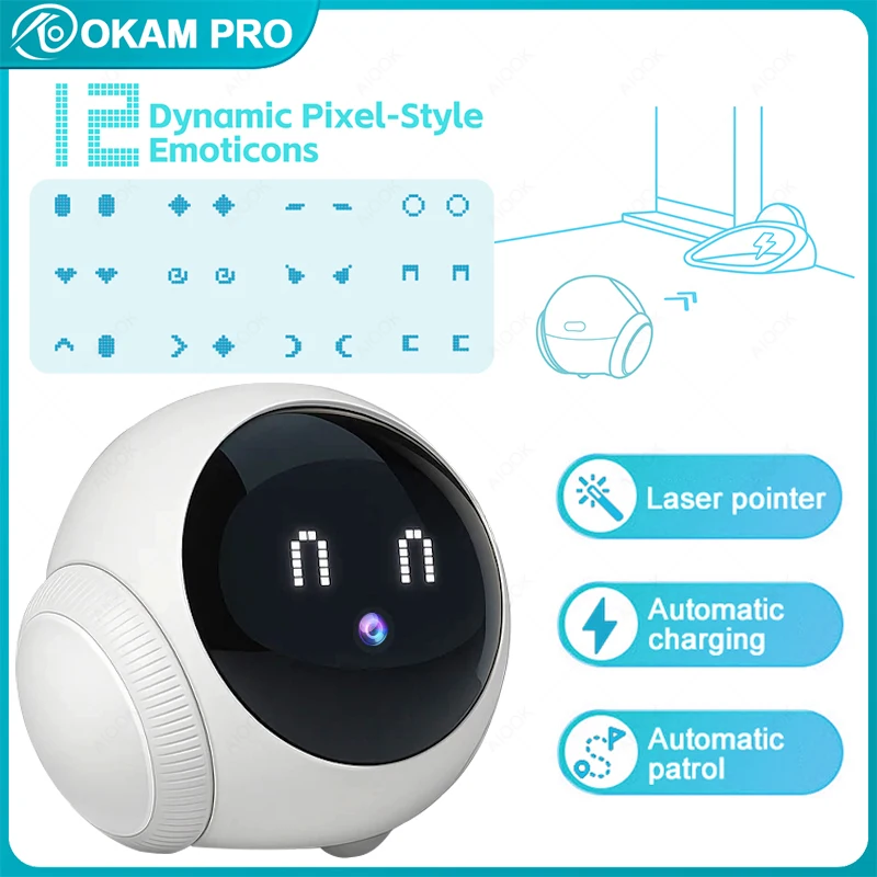 OKAM Automatic Charging Robot Camera HD 2K 5G WiFi Mobile Camera Laser Indicator Remote Control Automatic Tracking Home Camera
OKAM Automatic Charging Robot Camera HD 2K 5G WiFi Mobile Camera Laser Indicator Remote Control Automatic Tracking Home Camera