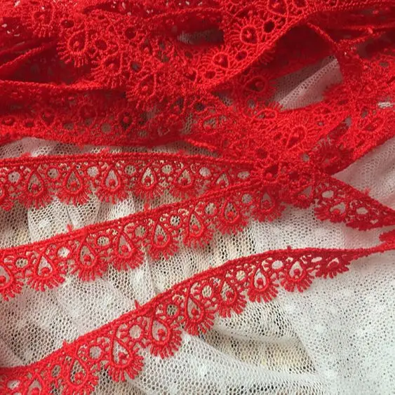 RED Handmade Embroidery Lace Inwrought Trim Borders With Hollow Out Design Fabric
RED Handmade Embroidery Lace Inwrought Trim Borders With Hollow Out Design Fabric