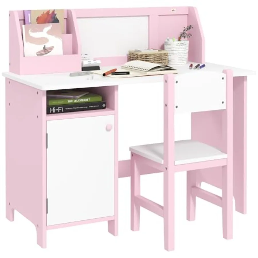 Toddler Desk and Chair Set Writing Desk Study Table for with Whiteboard Storage Cabinet Child Furniture Art Gifts for Pink
Toddler Desk and Chair Set Writing Desk Study Table for with Whiteboard Storage Cabinet Child Furniture Art Gifts for Pink