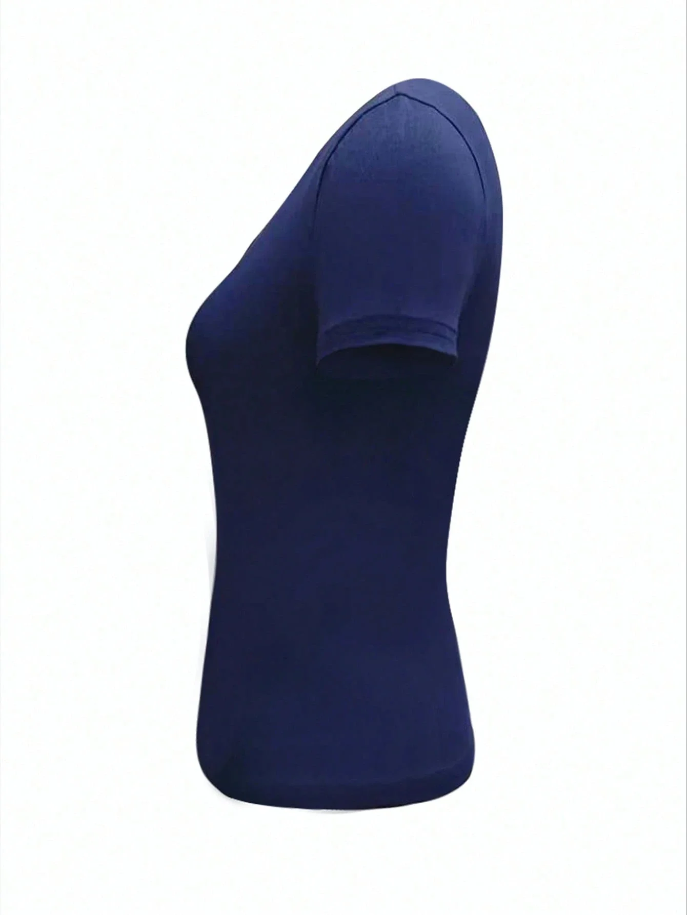 Navy Blue Button Placket Short Sleeve Cropped Tee For Women
Navy Blue Button Placket Short Sleeve Cropped Tee For Women