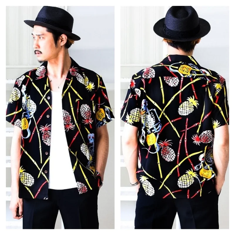 WACKO MARIA Summer Brand Graffiti Pineapple Heavenly Tokyo Japanese Style Mens Womens Casual Hawaiian Short Sleeve Shirt Tops
WACKO MARIA Summer Brand Graffiti Pineapple Heavenly Tokyo Japanese Style Mens Womens Casual Hawaiian Short Sleeve Shirt Tops