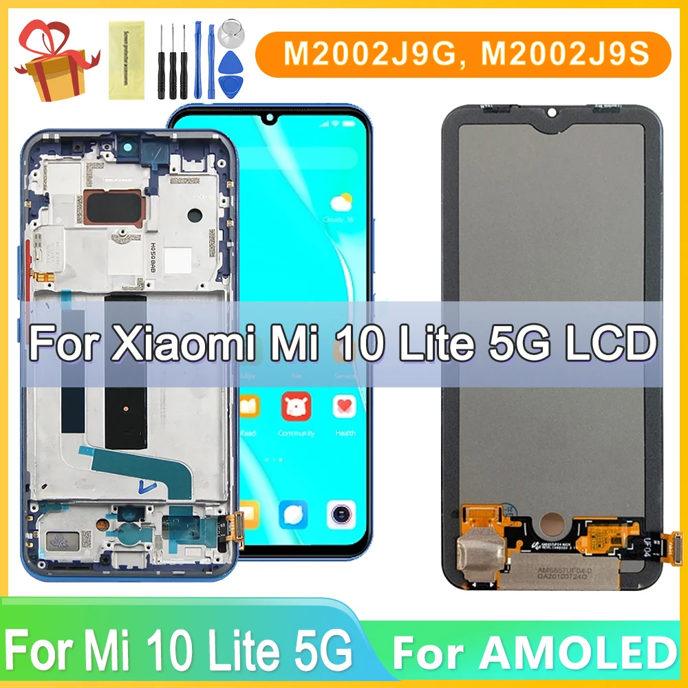 AMOLED Screen For Xiaomi MI 10 Lite 5G Display Fingerprint Function 10 Touch Screen Replacement For MI10 Lite 5G Global
AMOLED Screen For Xiaomi MI 10 Lite 5G Display Fingerprint Function 10 Touch Screen Replacement For MI10 Lite 5G Global