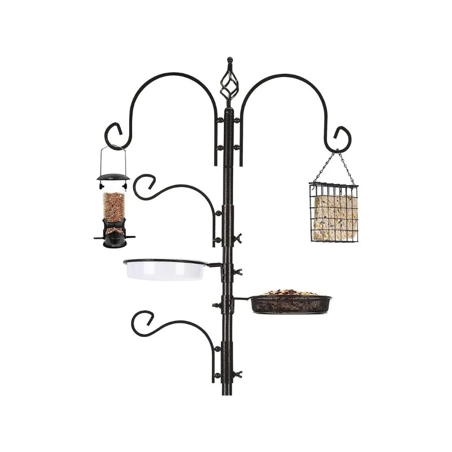 【New Arrival】Multi-Function Bird Feeding Station, Black Metal Pole with Multiple Hooks and Trays
【New Arrival】Multi-Function Bird Feeding Station, Black Metal Pole with Multiple Hooks and Trays
