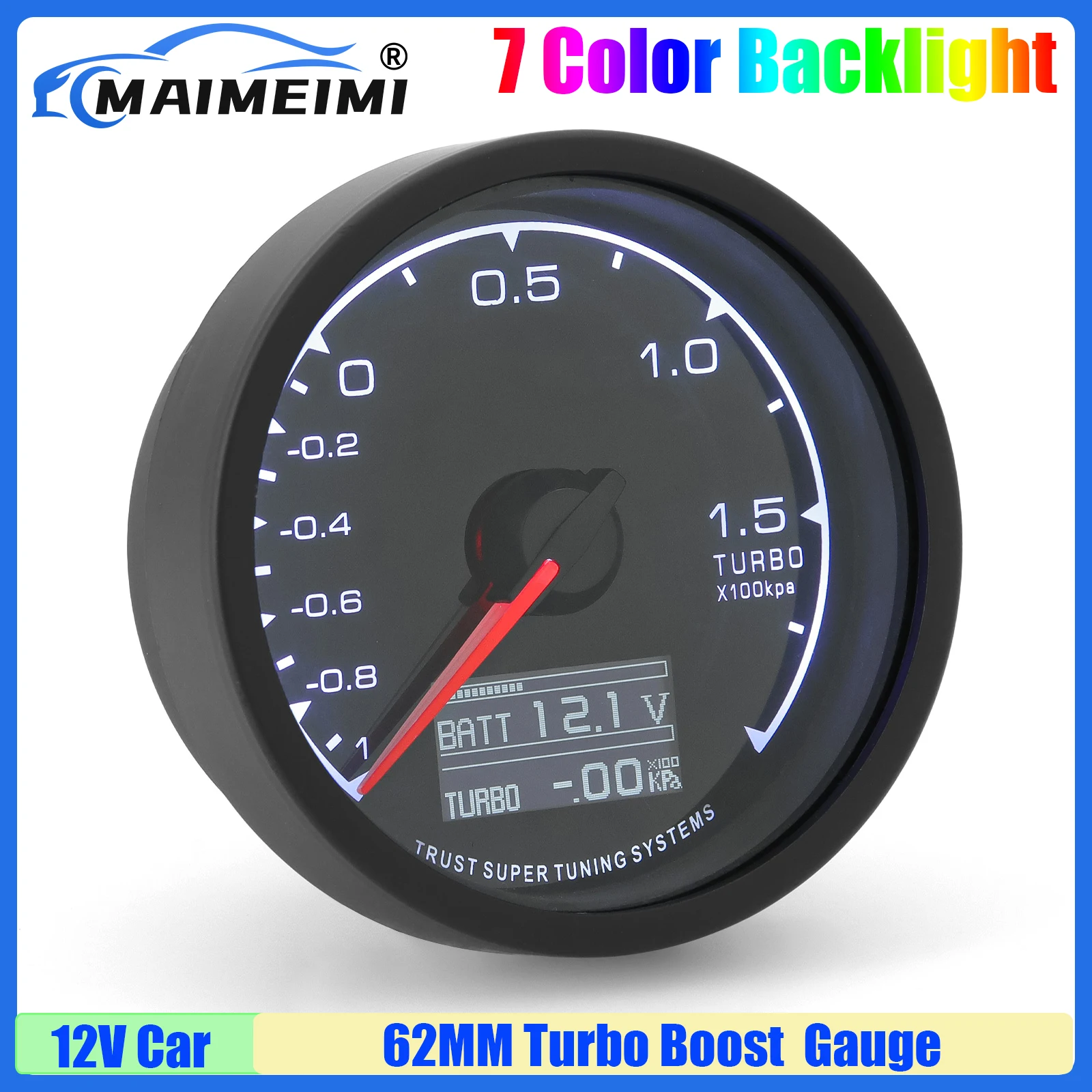 MAIMEIMI-1~2X100Kpa Цифровой датчик турбонаддува 62 мм с датчиком 7-цветный светодиодный держатель турбометр Кронштейн для бензинового гоночного автомобиля 12 В
MAIMEIMI-1~2X100Kpa Цифровой датчик турбонаддува 62 мм с датчиком 7-цветный светодиодный держатель турбометр Кронштейн для бензинового гоночного автомобиля 12 В