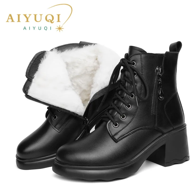 AIYUQI Women's Winter Boots Genuine Leather 2025 New Natural Wool Warm Women Snow Boots High Heel Large Size Women Ankle Boots
AIYUQI Women's Winter Boots Genuine Leather 2025 New Natural Wool Warm Women Snow Boots High Heel Large Size Women Ankle Boots