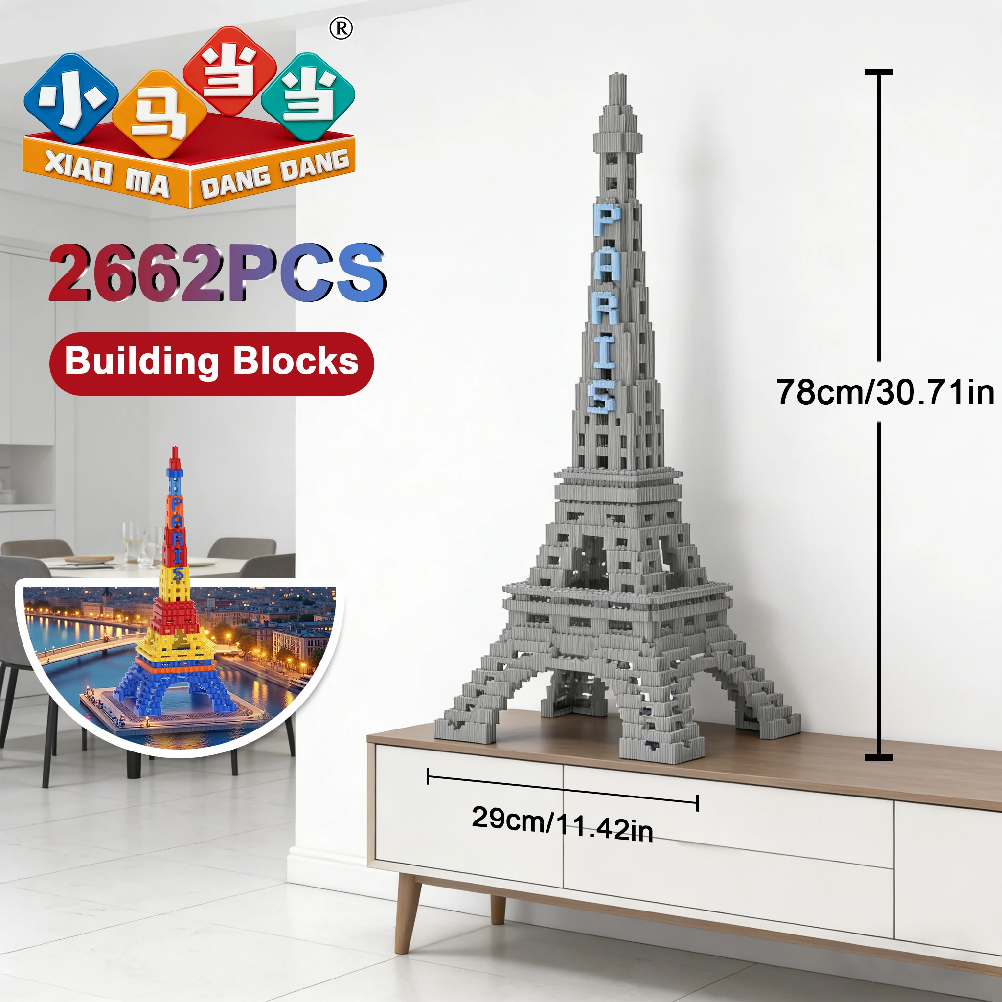 78CM Super Large Eiffel Tower Model Creative Building Blocks Assembly Toy Unique Room Decor Art For Birthday Gift Fidget Blocks
78CM Super Large Eiffel Tower Model Creative Building Blocks Assembly Toy Unique Room Decor Art For Birthday Gift Fidget Blocks