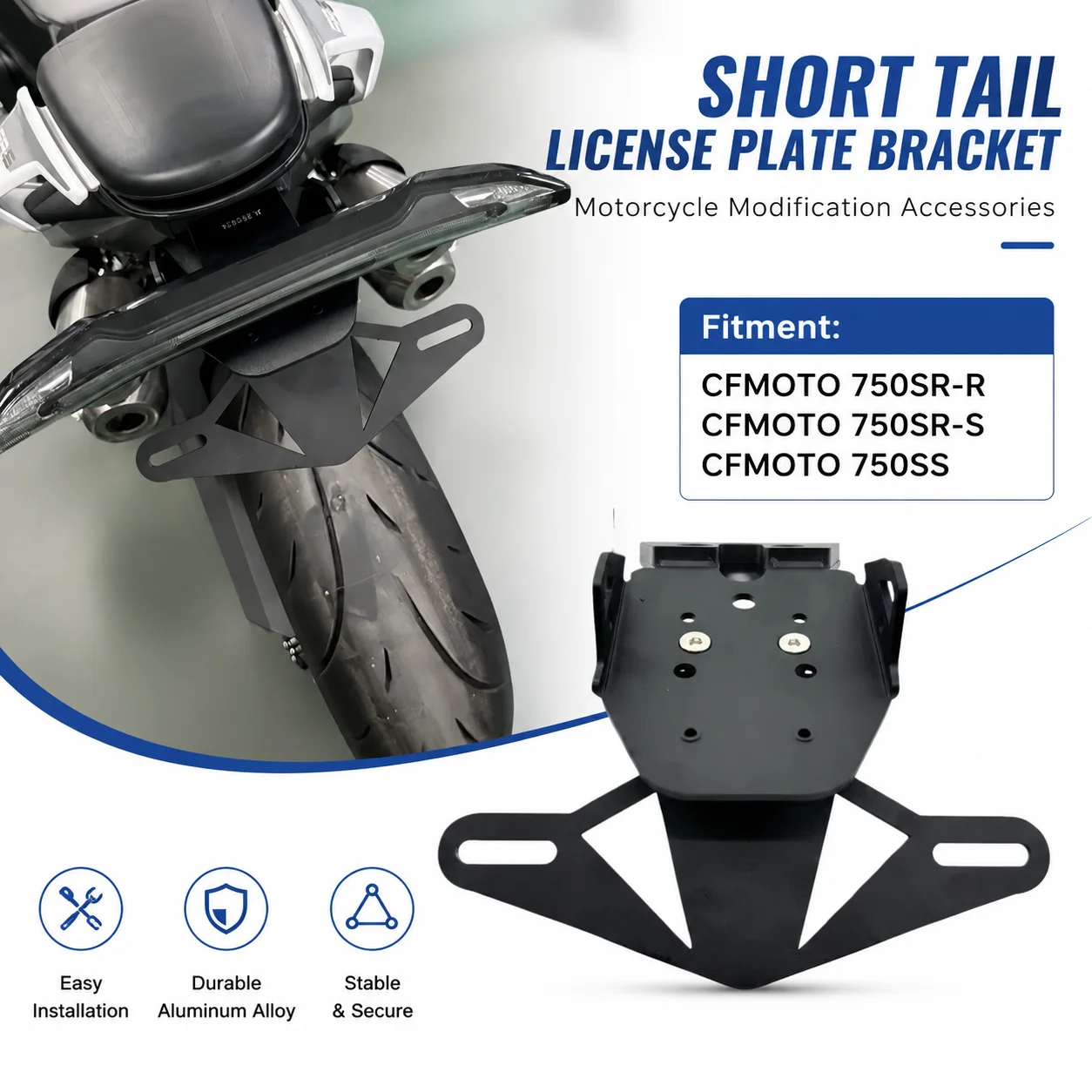 Tail Light Bracket for Motorcycle License Plate - Compatible with Chunfeng 750SR-S, 750SRS, 750SR, and 750SS Models
Tail Light Bracket for Motorcycle License Plate - Compatible with Chunfeng 750SR-S, 750SRS, 750SR, and 750SS Models