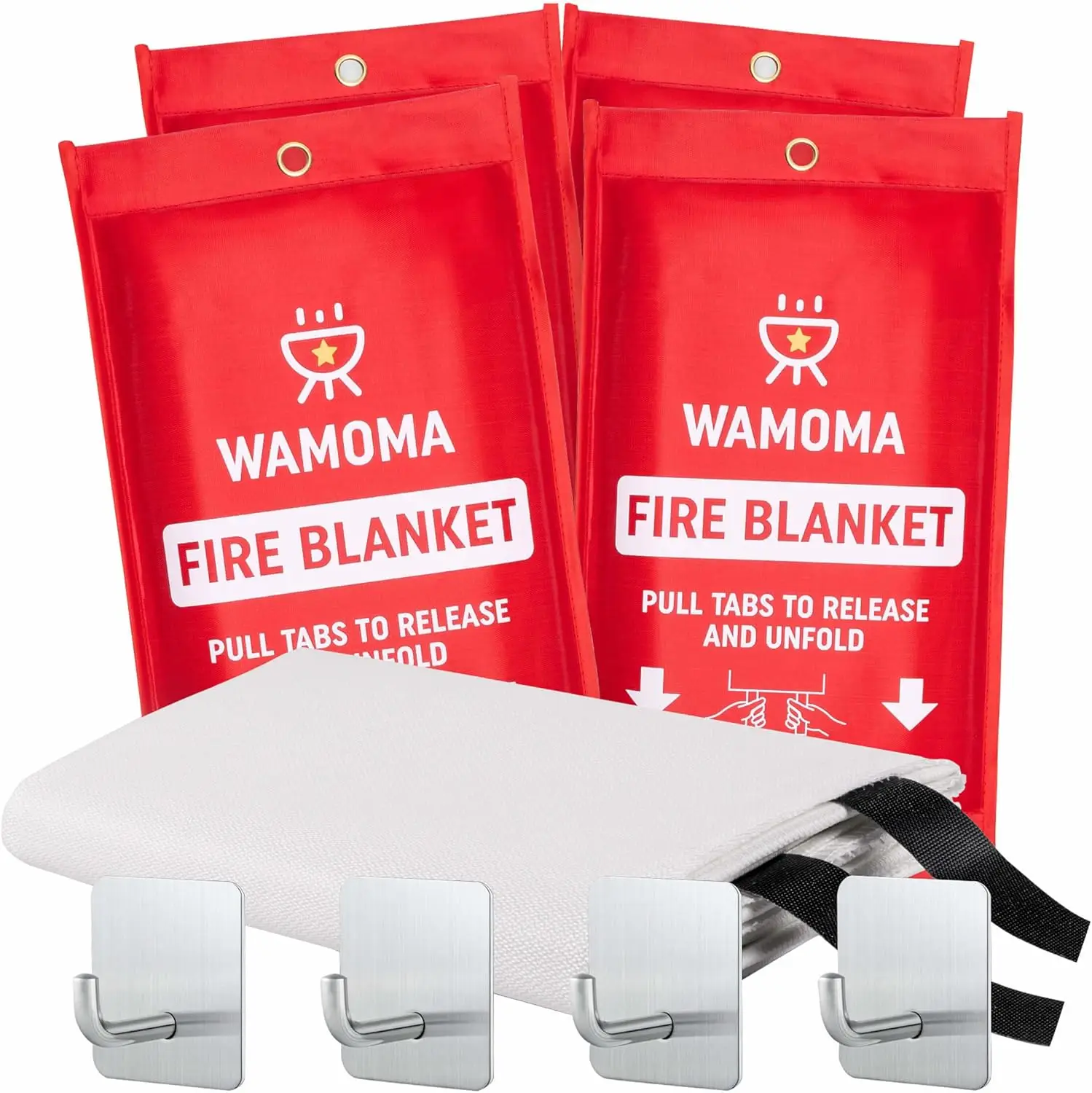 Fire Blanket with Hooks - Waterproof, Oil-Resistant for Home Kitchen Grill BBQ Fireplace Safety
Fire Blanket with Hooks - Waterproof, Oil-Resistant for Home Kitchen Grill BBQ Fireplace Safety