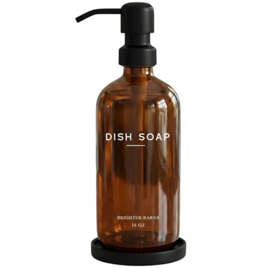 Amber Glass Dish Soap Dispenser for Kitchen Sink by - Kitchen Soap Dispenser Set with Pump Tray - Refillable Glass Bottle for L
Amber Glass Dish Soap Dispenser for Kitchen Sink by - Kitchen Soap Dispenser Set with Pump Tray - Refillable Glass Bottle for L