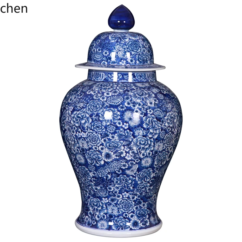 HTT Jingdezhen ceramic vase hand-painted blue and white porcelain general jar porcelain vase living room floor ornament
HTT Jingdezhen ceramic vase hand-painted blue and white porcelain general jar porcelain vase living room floor ornament