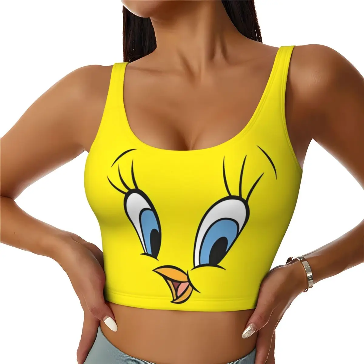 Custom Women Yellow Cartoon T-Tweeties Bird Sports Bra Cute Anime High Impact Gym Workout Running Crop Tank Tops
Custom Women Yellow Cartoon T-Tweeties Bird Sports Bra Cute Anime High Impact Gym Workout Running Crop Tank Tops