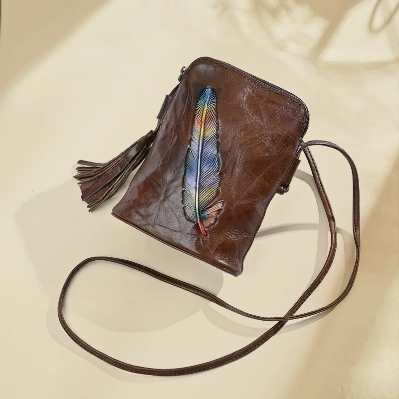 Trendy Style Feather Print Small Single Shoulder Bags Genuine Cow Leather Women Outdoor Chic Zipper Storage Phone Crossbody Bags
Trendy Style Feather Print Small Single Shoulder Bags Genuine Cow Leather Women Outdoor Chic Zipper Storage Phone Crossbody Bags