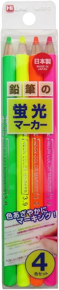 4-Color Fluorescent Highlighter Pencil Set, Bright Yellow Green Pink Orange for School Office Study
4-Color Fluorescent Highlighter Pencil Set, Bright Yellow Green Pink Orange for School Office Study