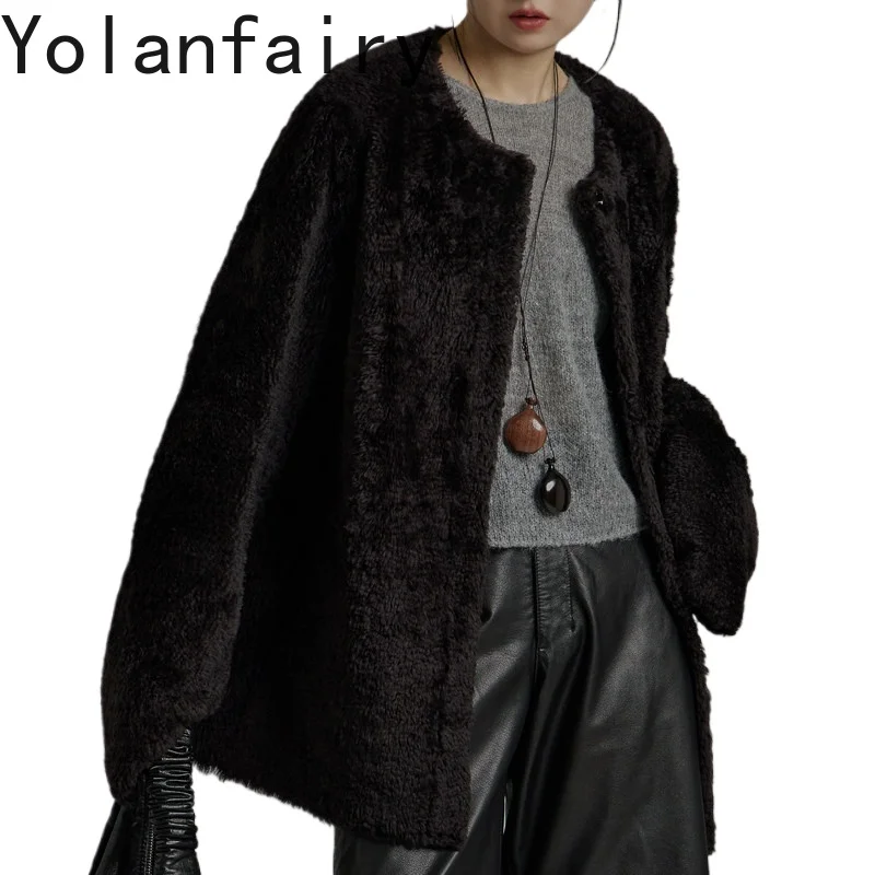YOLANFAIRY Women Genuine Merino Sheep Shearling Coat Real Sheepskin Fur Integrated Jacket Winter Casual Leather Fur Coats Woman
YOLANFAIRY Women Genuine Merino Sheep Shearling Coat Real Sheepskin Fur Integrated Jacket Winter Casual Leather Fur Coats Woman