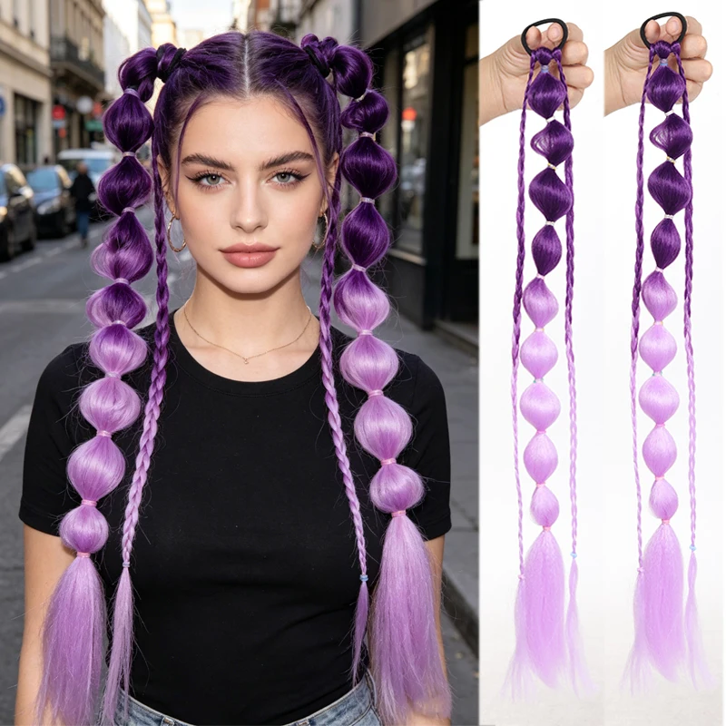 2 pieces of 24 inch Long Gradient Bubble Braided Ponytail Handmade Synthetic Ponytail for Daily Party Decoration
2 pieces of 24 inch Long Gradient Bubble Braided Ponytail Handmade Synthetic Ponytail for Daily Party Decoration