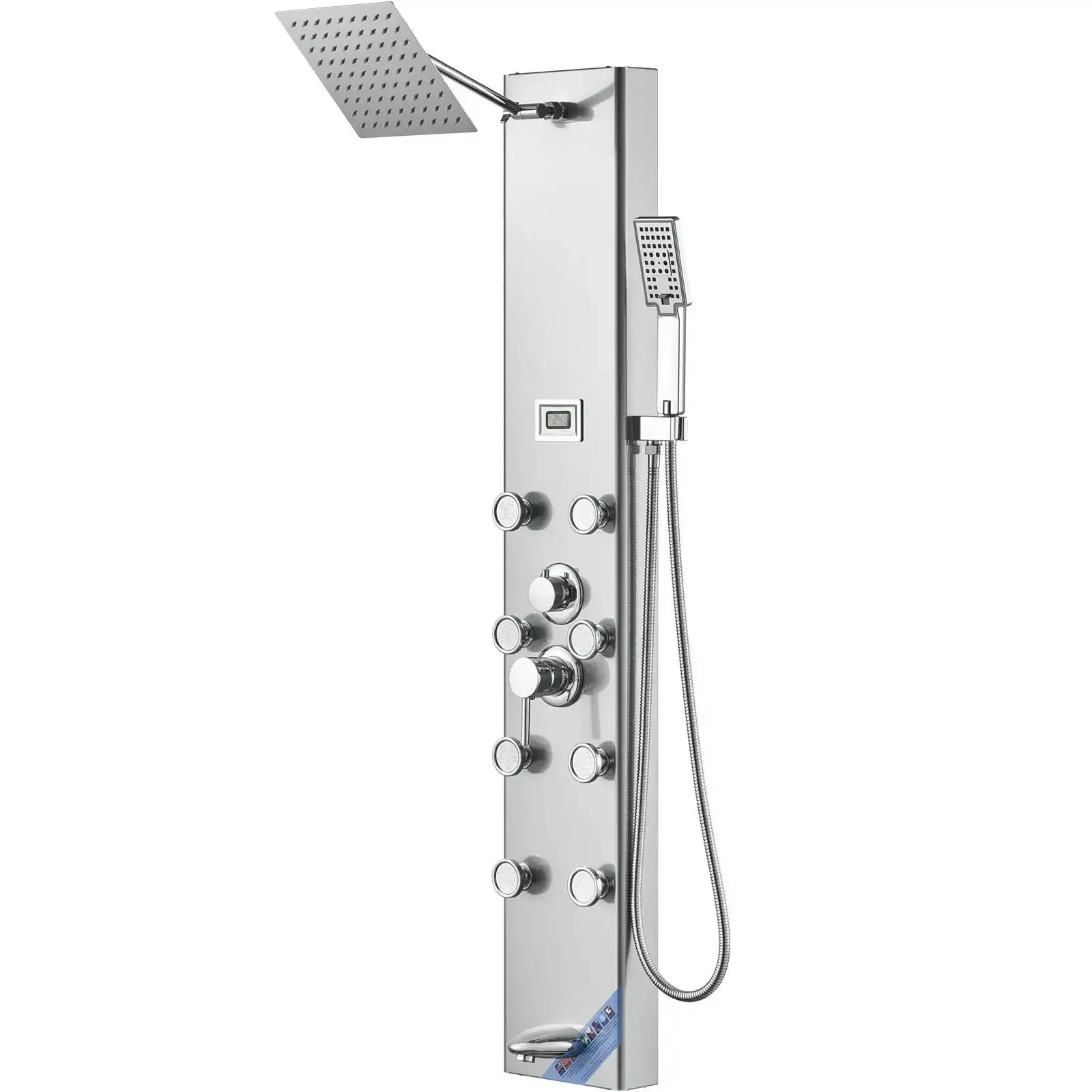 hower Panel System, 5 Shower Modes, Digital Display Shower Panel Tower, Rainfall, 8 Massage Jets, Tub Spout
hower Panel System, 5 Shower Modes, Digital Display Shower Panel Tower, Rainfall, 8 Massage Jets, Tub Spout